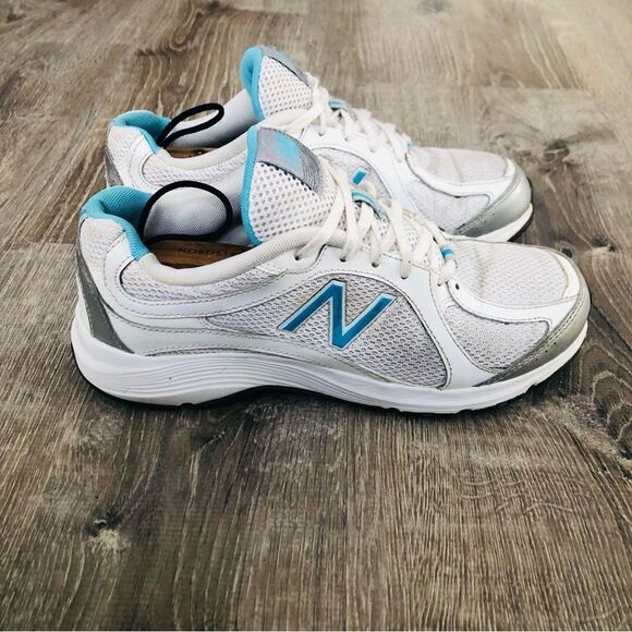 New Balance 496 V2 White Blue Athletic Running Shoes Sneakers Womens Size 7 - Picture 4 of 12